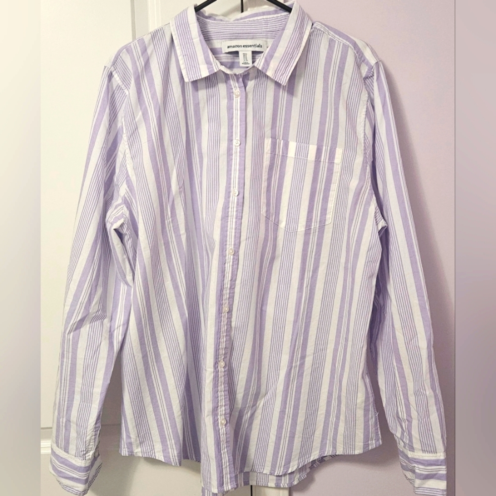 Amazon Essentials Striped Button Down Shirt - Womens XL